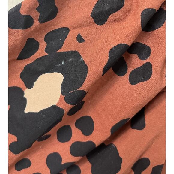 Anthropologie Maeve Somerset Maxi Dress Leopard Size Medium Brown short sleeve - Picture 5 of 8